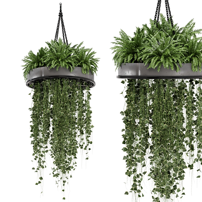 Metal Box Hanging Plants for Indoor Décor 3D model image 1