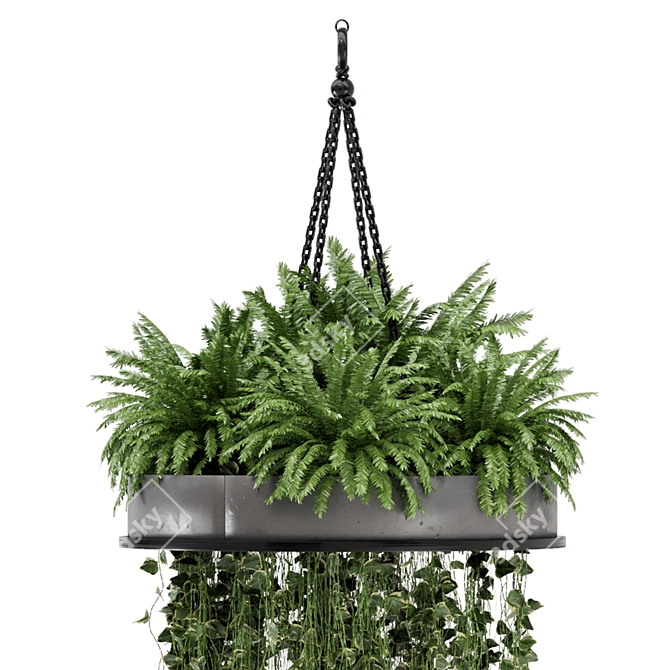 Metal Box Hanging Plants for Indoor Décor 3D model image 3