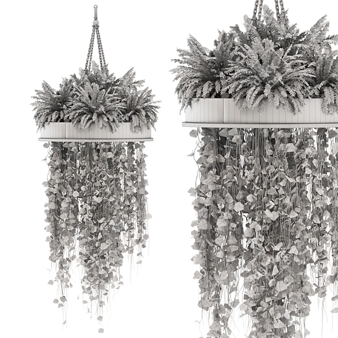 Metal Box Hanging Plants for Indoor Décor 3D model image 6