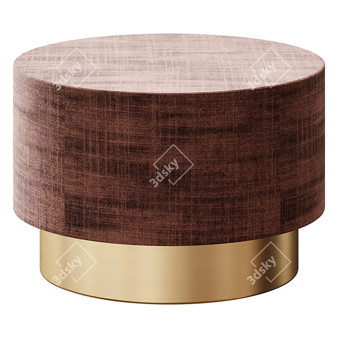 Stylish Leather Round Coffee Table 3D model image 1