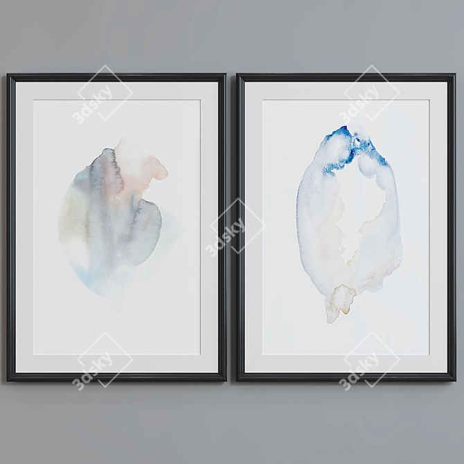 Modern Abstract Picture Frame Set 3D model image 2