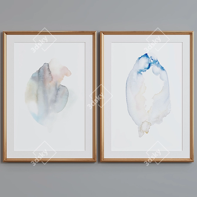 Modern Abstract Picture Frame Set 3D model image 4