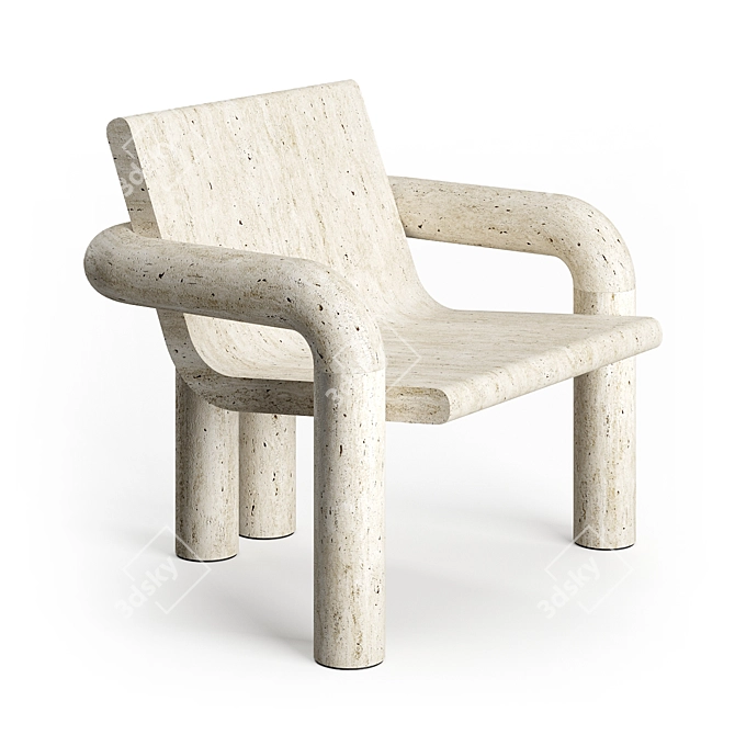 Eternal Stone: Tibur Lounge Chair 3D model image 1