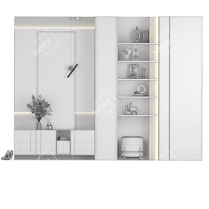 Modern Hallway Set: Sleek & Stylish 3D model image 3