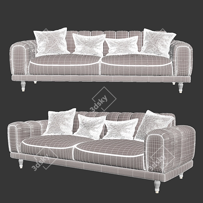 Elegant Kilim Neoclassic Sofa 3D model image 2