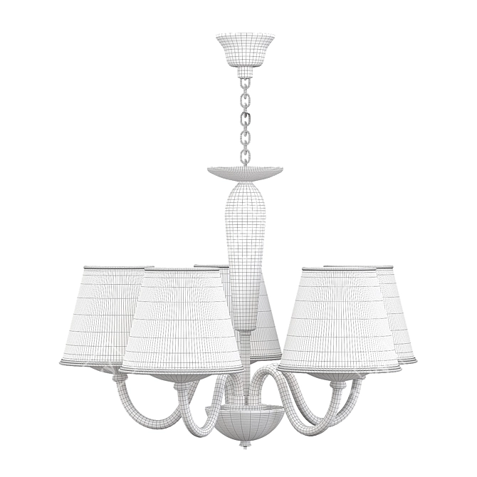 Elegant Crystal Chandelier 70cm 3D model image 8