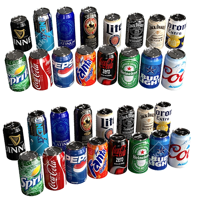 Canned Beverage Assortment 3D model image 3