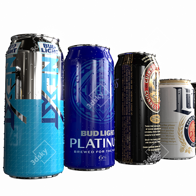 Canned Beverage Assortment 3D model image 5