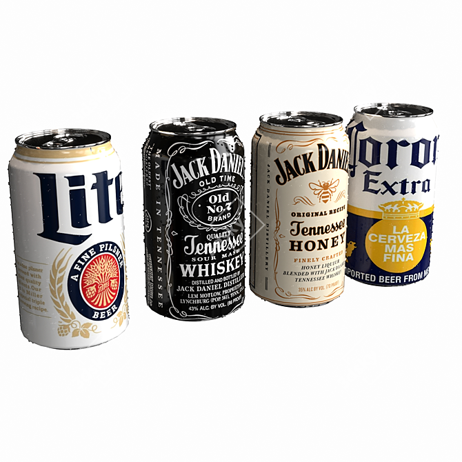 Canned Beverage Assortment 3D model image 1