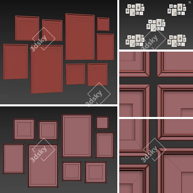 Diverse Frames Set - 9 Options 3D model image 5