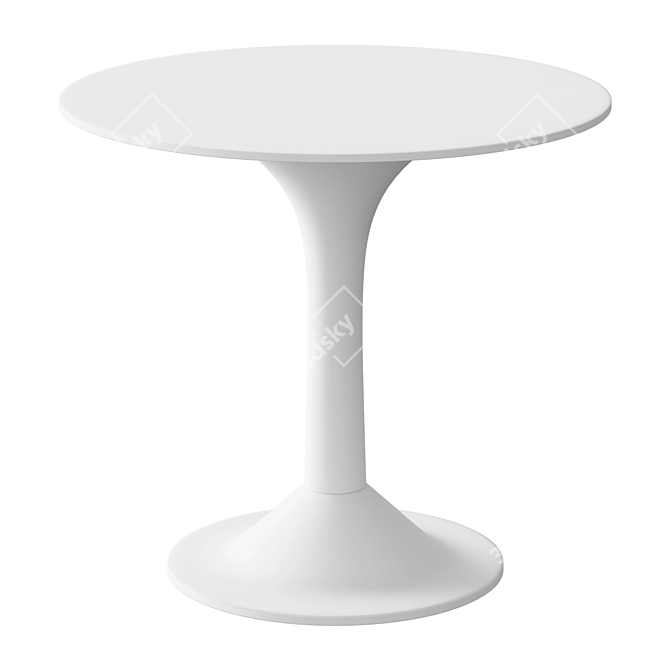 Modern White Dining Table 3D model image 1