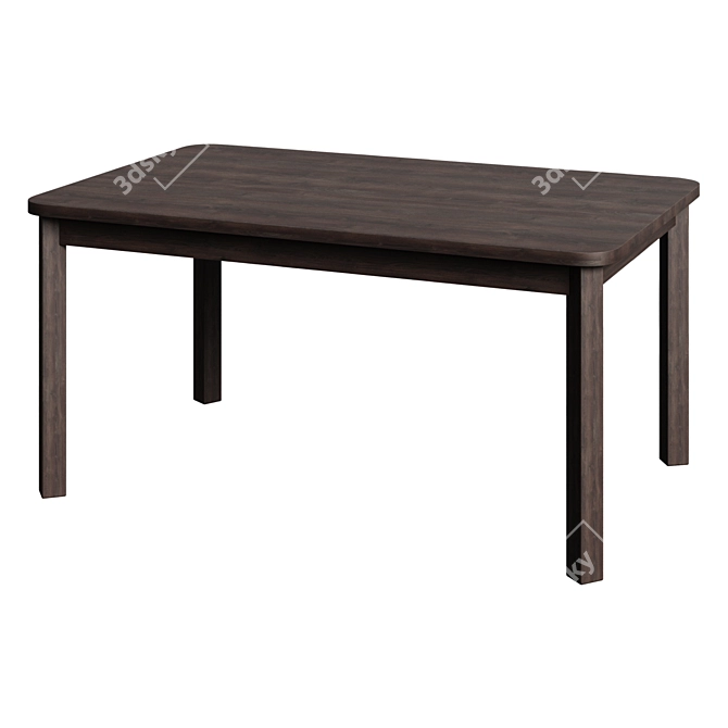 Versatile Extendable Table, Brown 3D model image 1