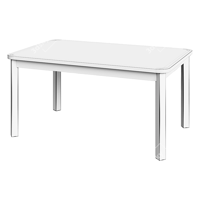 Versatile Extendable Table, Brown 3D model image 2