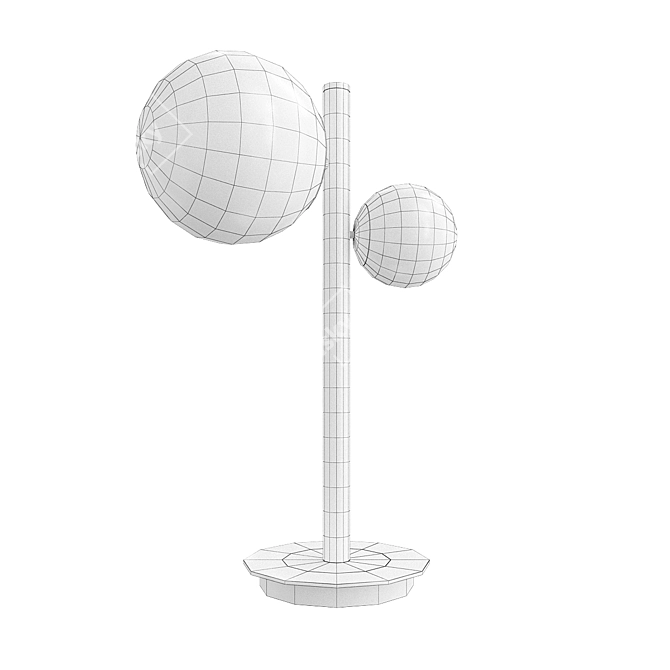 Hera Twin Globe Table Lamp: Elegant Gold Opal Design 3D model image 2