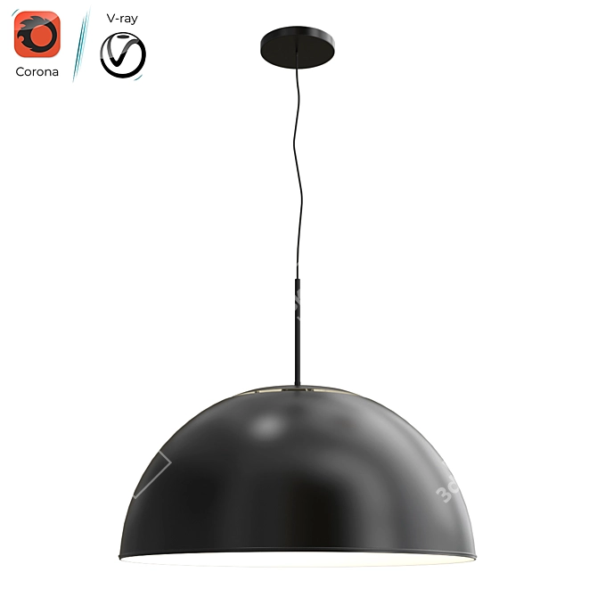 Contemporary Metal Pendant Lights 3D model image 1