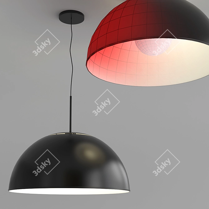 Contemporary Metal Pendant Lights 3D model image 2