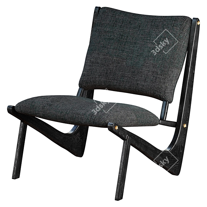 Sleek Boomerang Chair: Modern Comfort in Charcoal 3D model image 2