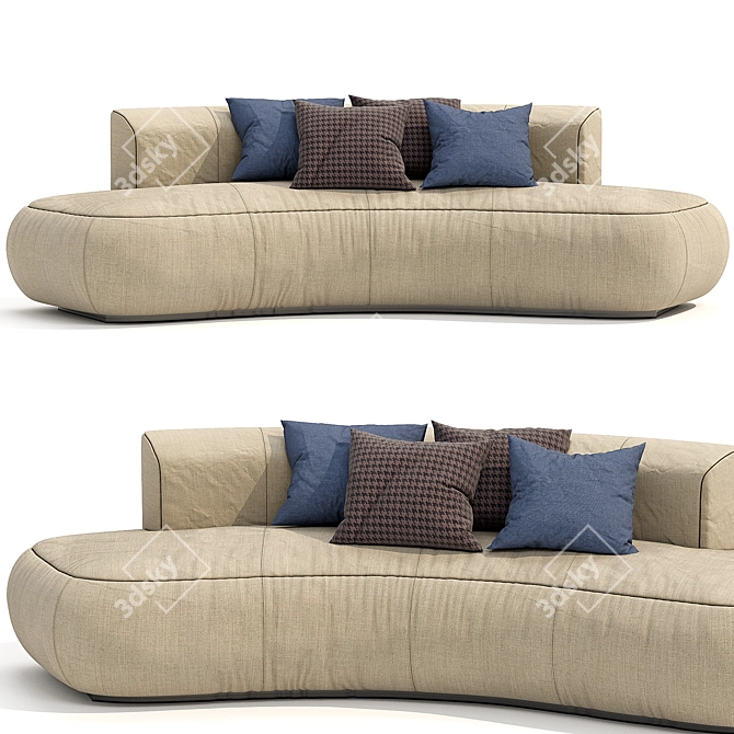 Modern Curved Fabric Sofa: Bubble Morada 3D model image 1