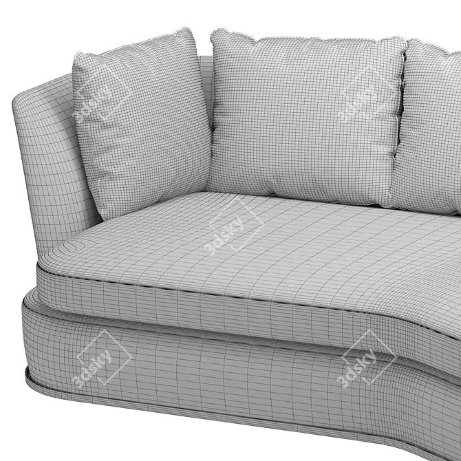 Apollo APL245: Luxury Fabric Day Bed 3D model image 2