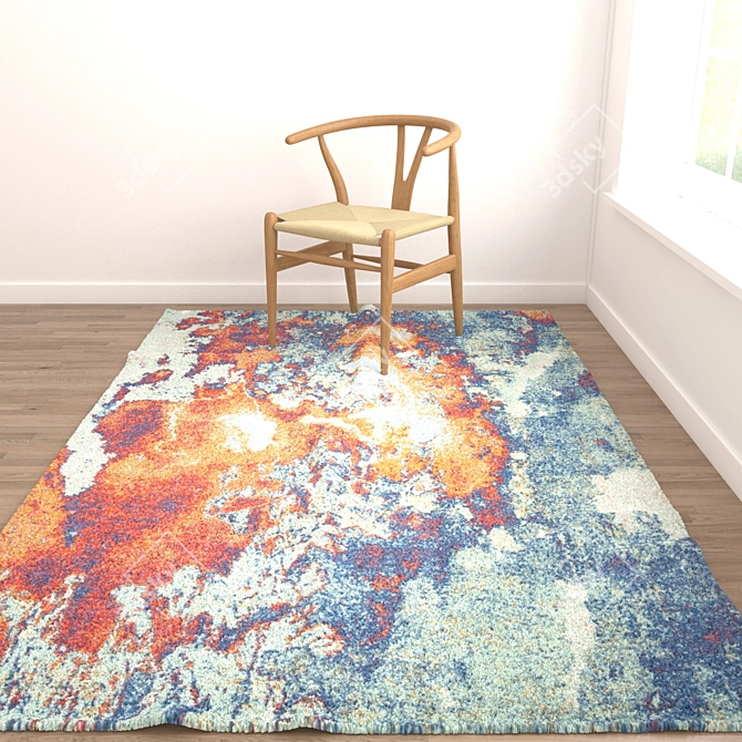 Versatile Set of 6 Rugs 3D model image 2