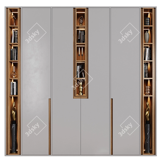 Modern Style Wardrobes with Integrated Handles 3D model image 1