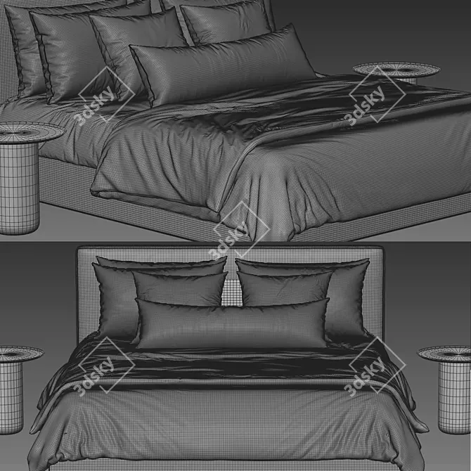Modern Modena Bed: Sleek Design, Superior Quality 3D model image 4