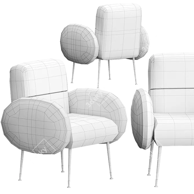 MARCO Modern Easy Chair 3D model image 6