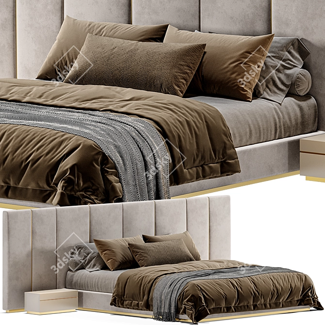 Luxury Fendi Delano Bed 3D model image 1