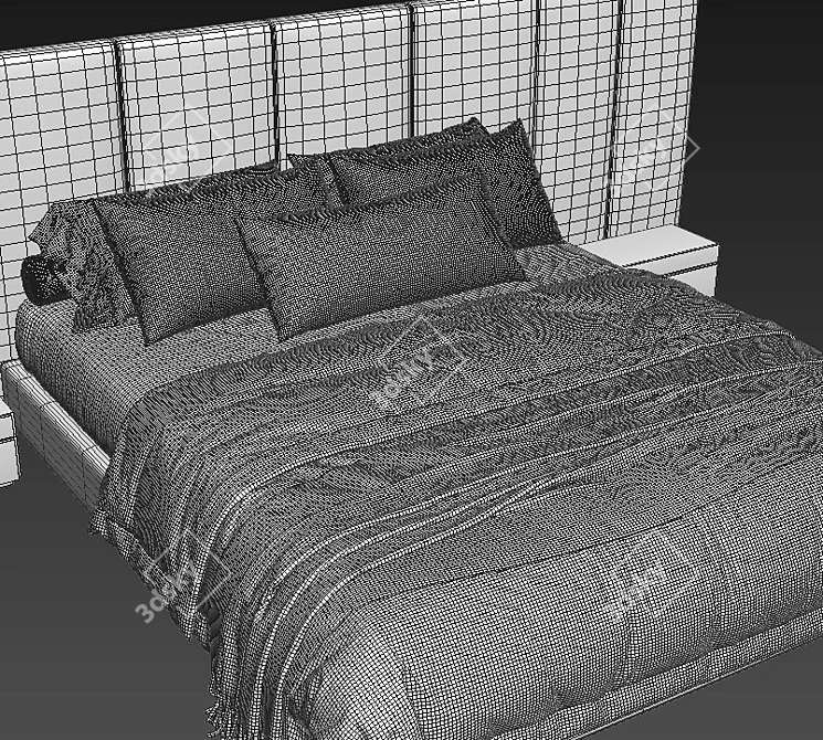 Luxury Fendi Delano Bed 3D model image 4