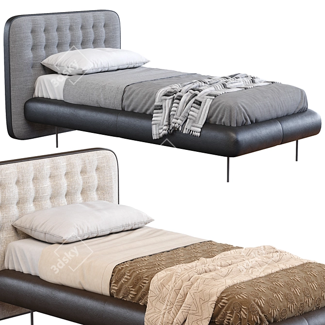 Sleek Dedalo Up Bed: Modern Design, Superior Comfort 3D model image 3