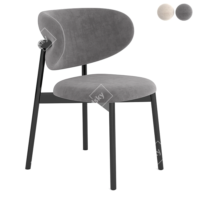 Elegant Oleandro Wood Chair: Calligaris-Inspired 3D model image 2