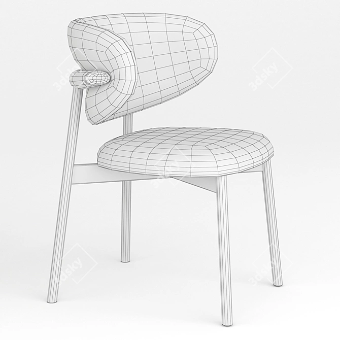 Elegant Oleandro Wood Chair: Calligaris-Inspired 3D model image 5