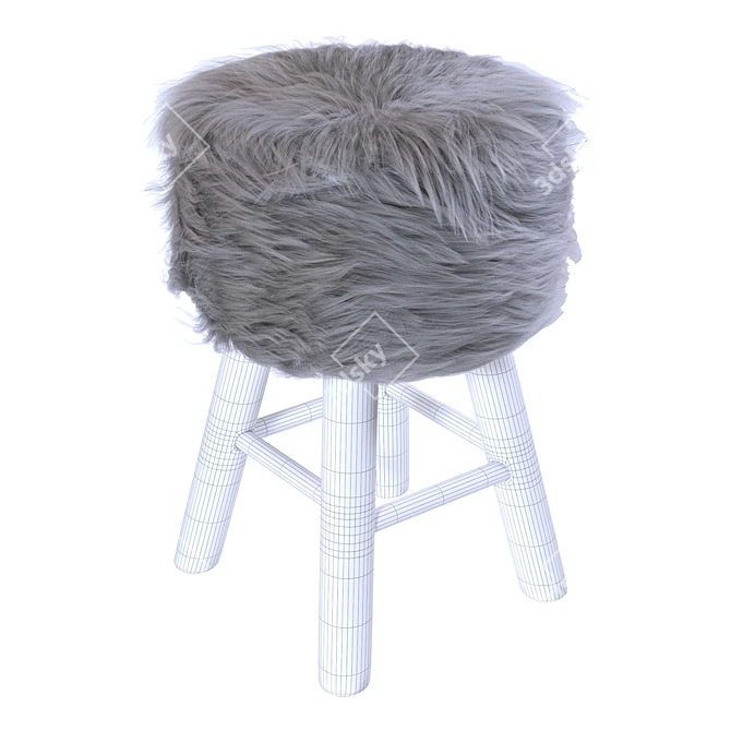 Gray Atmosphera Round Stool 3D model image 2