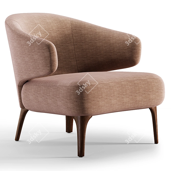 Sleek Minotti Armchair with Stunning Design 3D model image 2