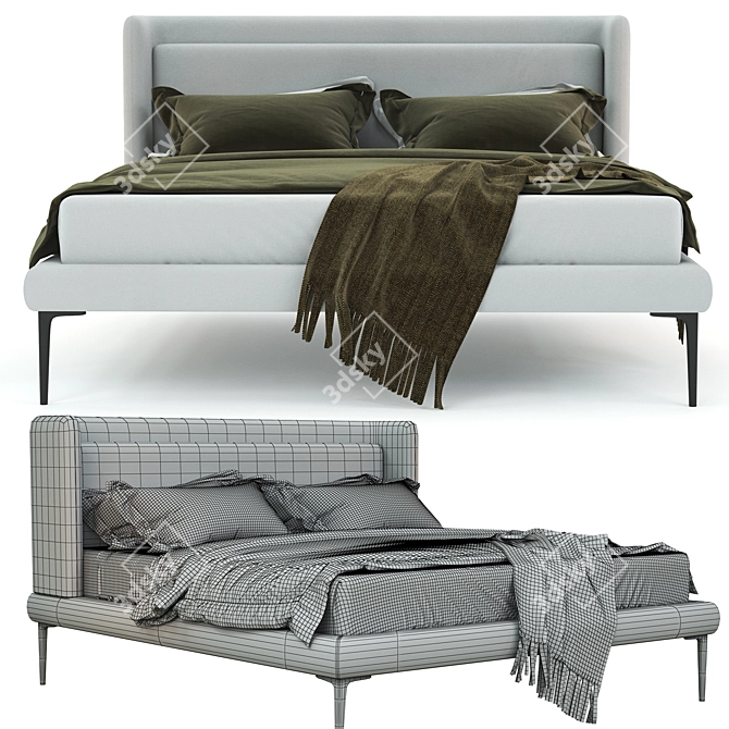 BoConcept Austin Bed: Modern Elegance for Your Bedroom 3D model image 3