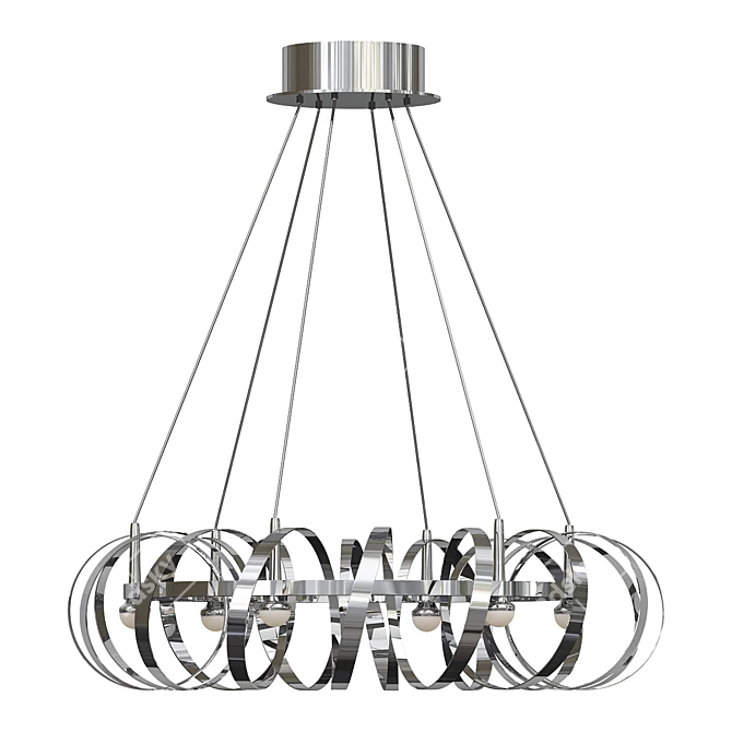 Sleek Aluminum Chandelier 3D model image 1