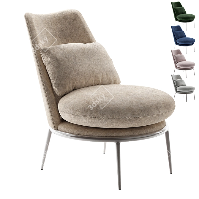 Contemporary Cantori Aurora Armchair 3D model image 7