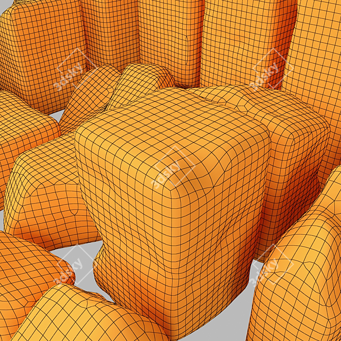 Smooth Stone Block Decor 3D model image 1