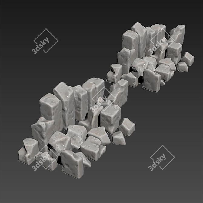 Smooth Stone Block Decor 3D model image 6