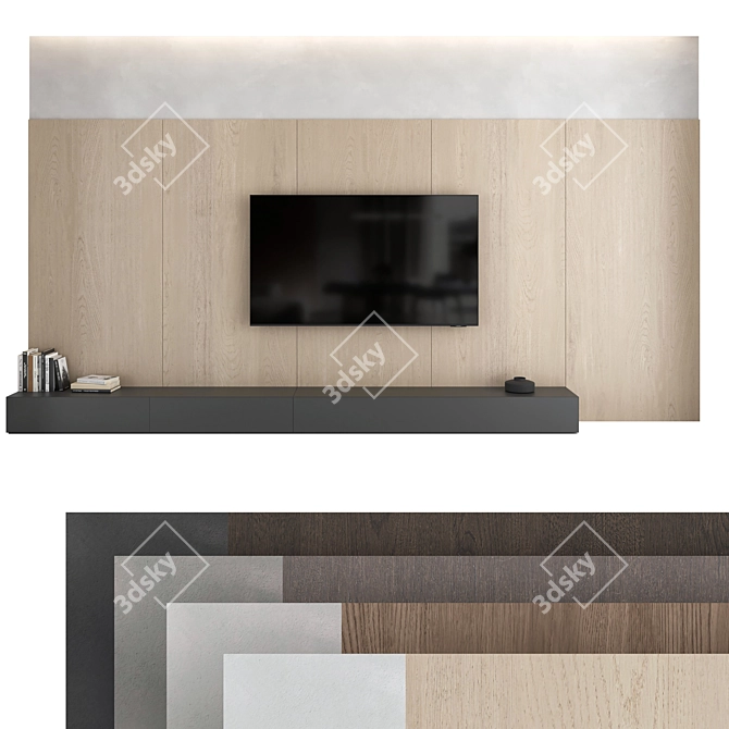 TV Wall Set 14: Samsung AU8000 Crystal UHD 4K Smart TV 3D model image 1