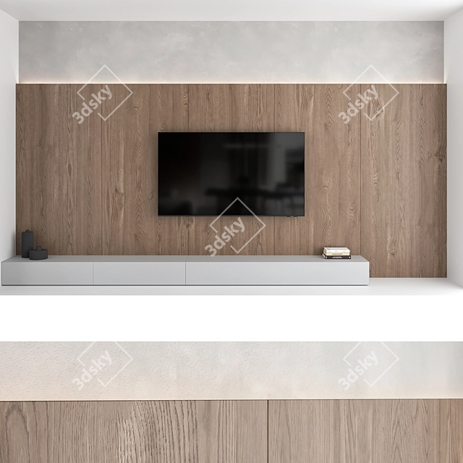 TV Wall Set 14: Samsung AU8000 Crystal UHD 4K Smart TV 3D model image 2