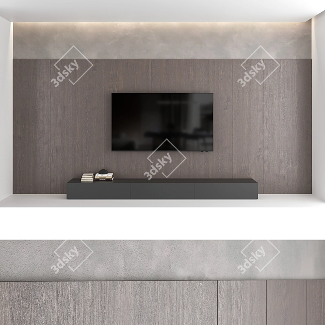 TV Wall Set 14: Samsung AU8000 Crystal UHD 4K Smart TV 3D model image 3