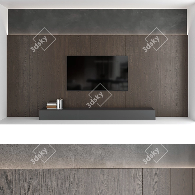 TV Wall Set 14: Samsung AU8000 Crystal UHD 4K Smart TV 3D model image 4