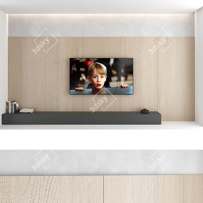 TV Wall Set 14: Samsung AU8000 Crystal UHD 4K Smart TV 3D model image 5