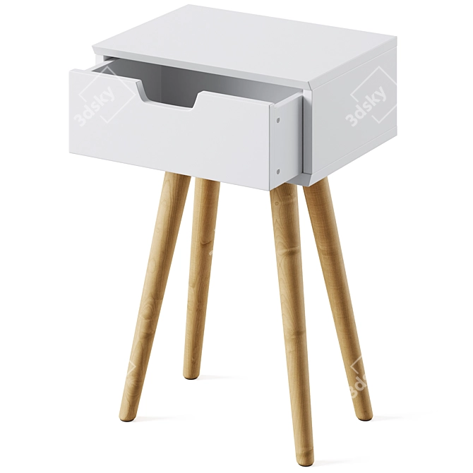 Sleek Mitra Bedside Table by Actona 3D model image 2