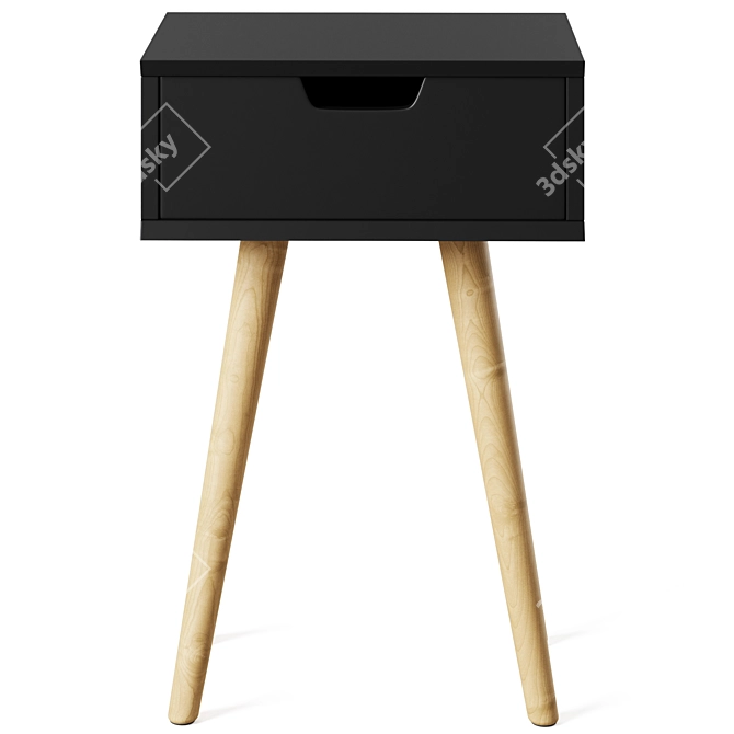 Sleek Mitra Bedside Table by Actona 3D model image 3