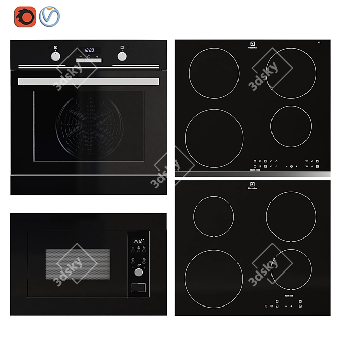 Electrolux Embedded Appliance Set 3D model image 1