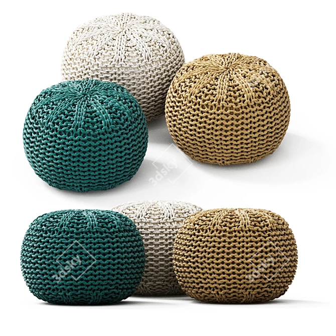 Shore Pouffe: Stylish and Versatile 3D model image 5