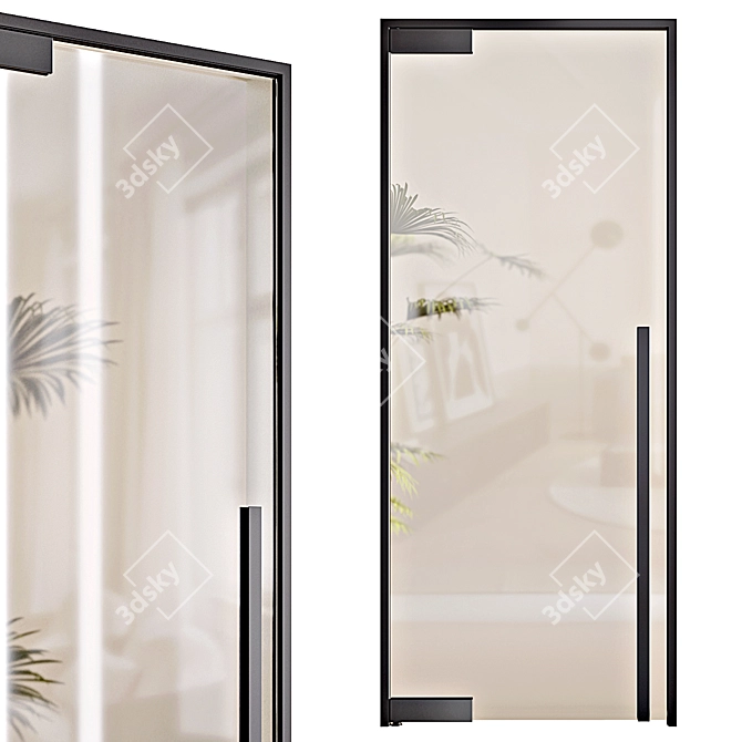 Elegant Glass Anywhere Doors 3D model image 3