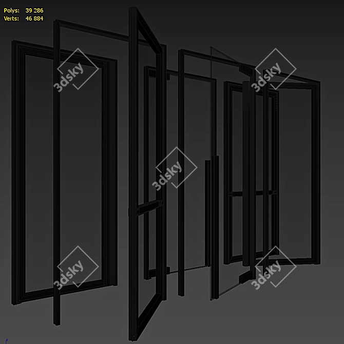 Elegant Glass Anywhere Doors 3D model image 5